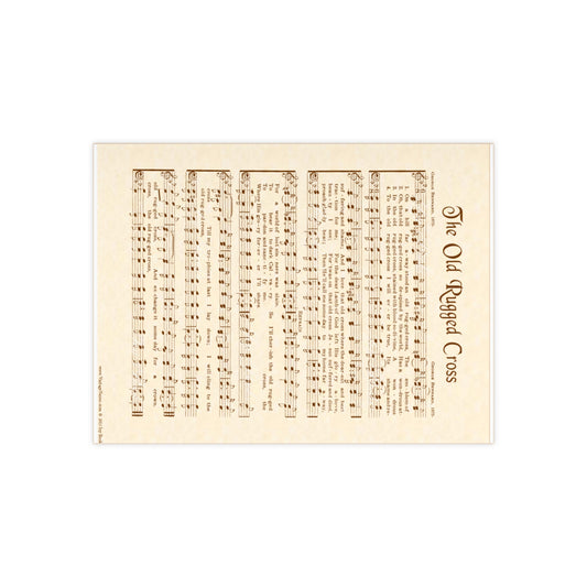 Musical Ceramic Photo Tile - Inspirational 'The Old Rugged Cross' Design