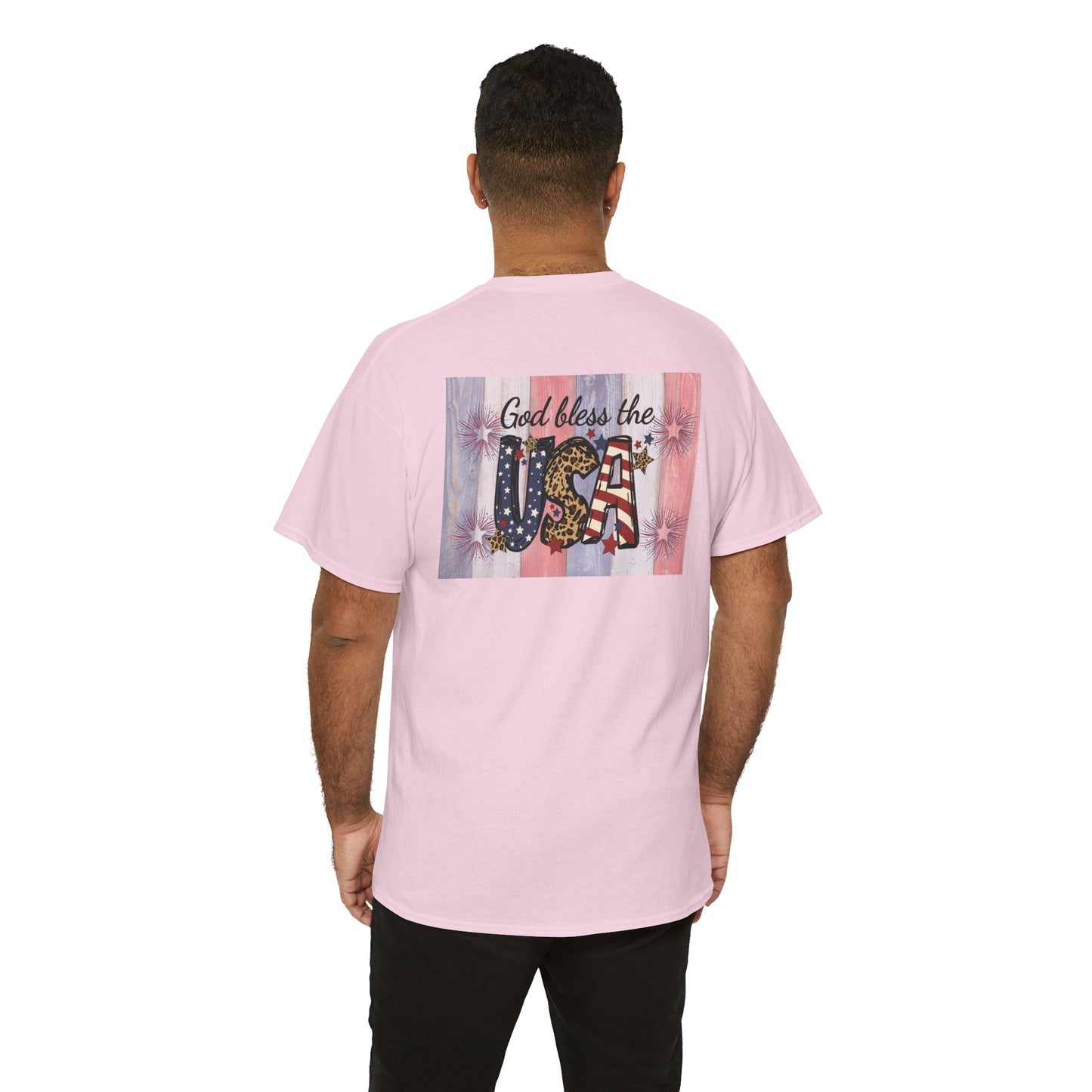 Patriotic Love Unisex Heavy Cotton Tee - God Bless the USA Design