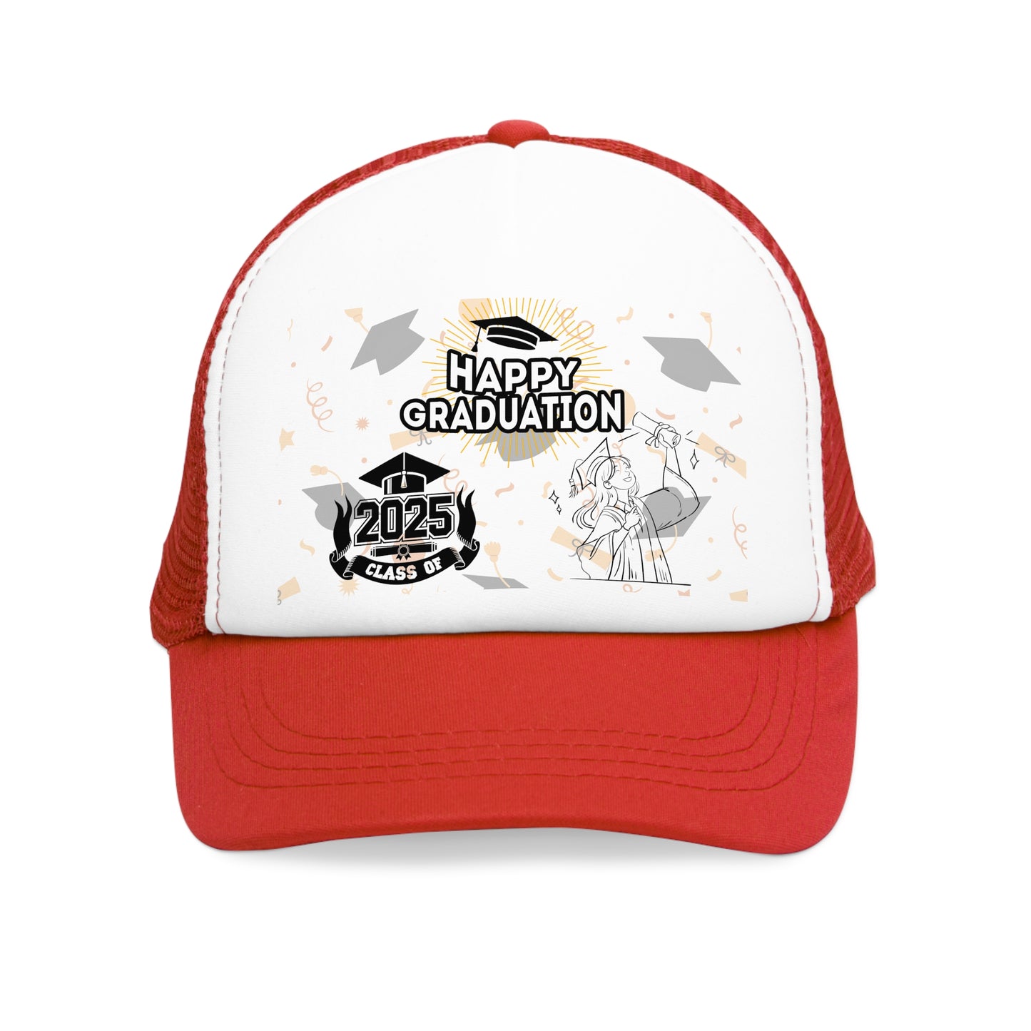 Happy Graduation Mesh Cap | 2025 Class of Trucker Hat | Perfect for Graduates