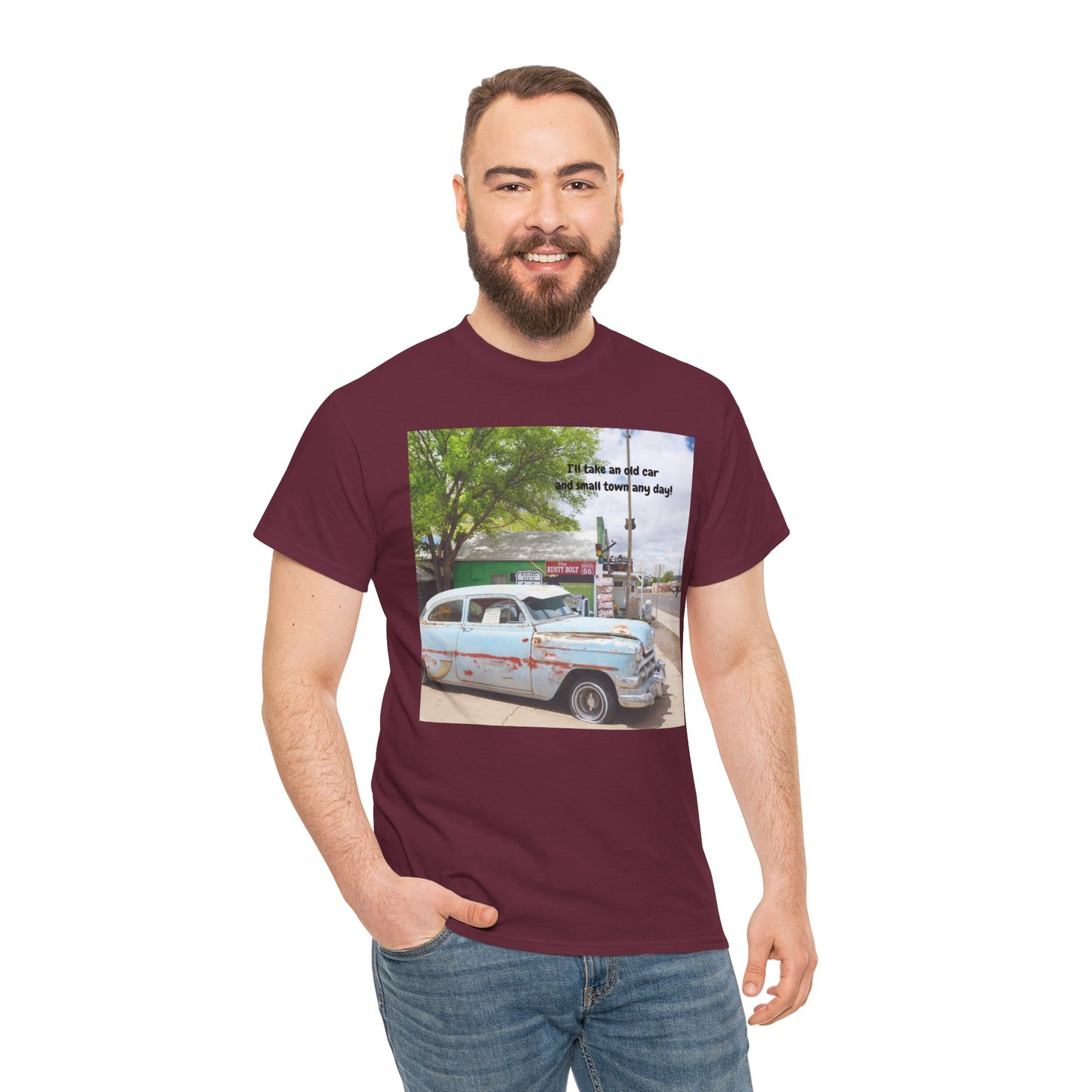 Rustic Vintage Car Tee - Retro Aesthetic Graphic T-Shirt for Casual Outings, Gifts, Travel, Summer Wardrobe, Road Trip Wear