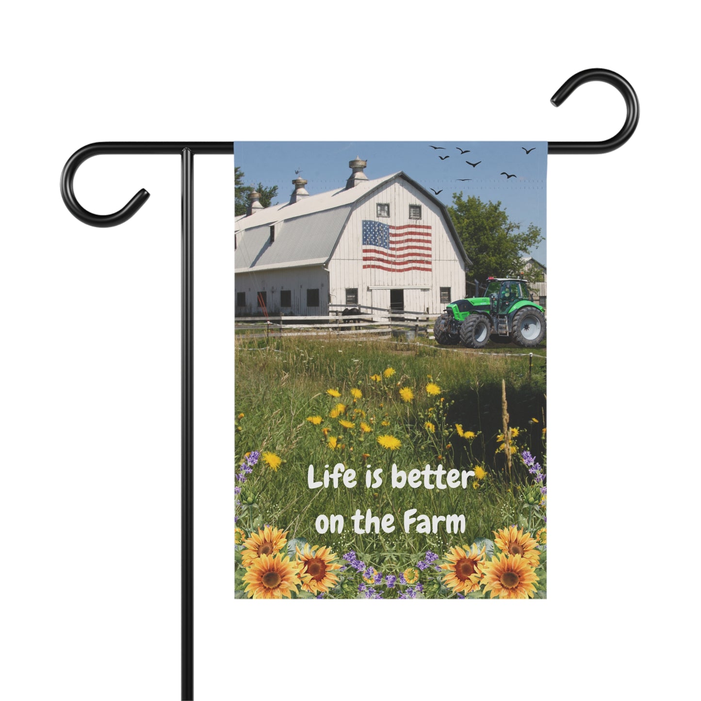 Farmhouse Garden Banner - Life is Better on the Farm, Outdoor Decor, Country Home, Farmhouse Style, Garden Flag, Harvest Decor