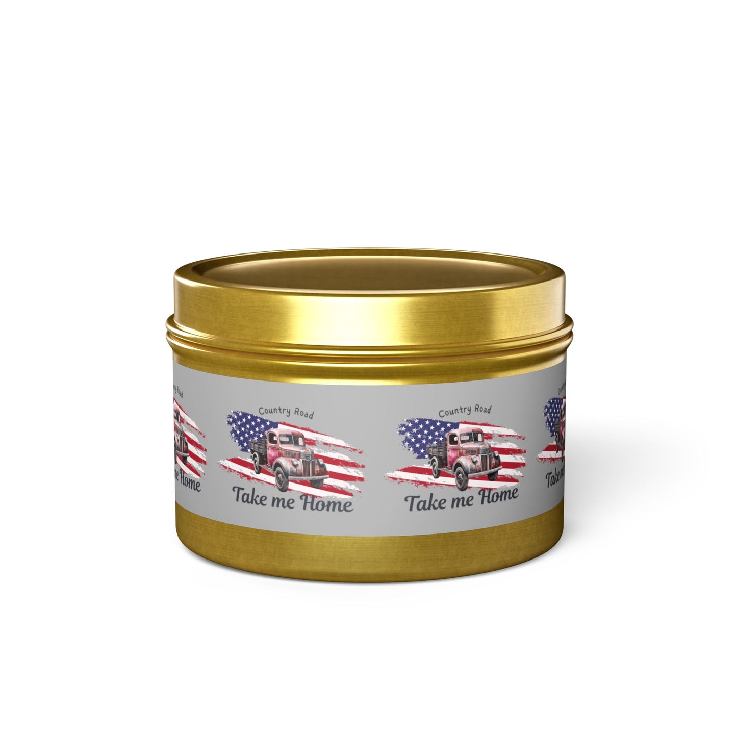 Rustic Tin Candle - 'Take Me Home' with Vintage Truck Design