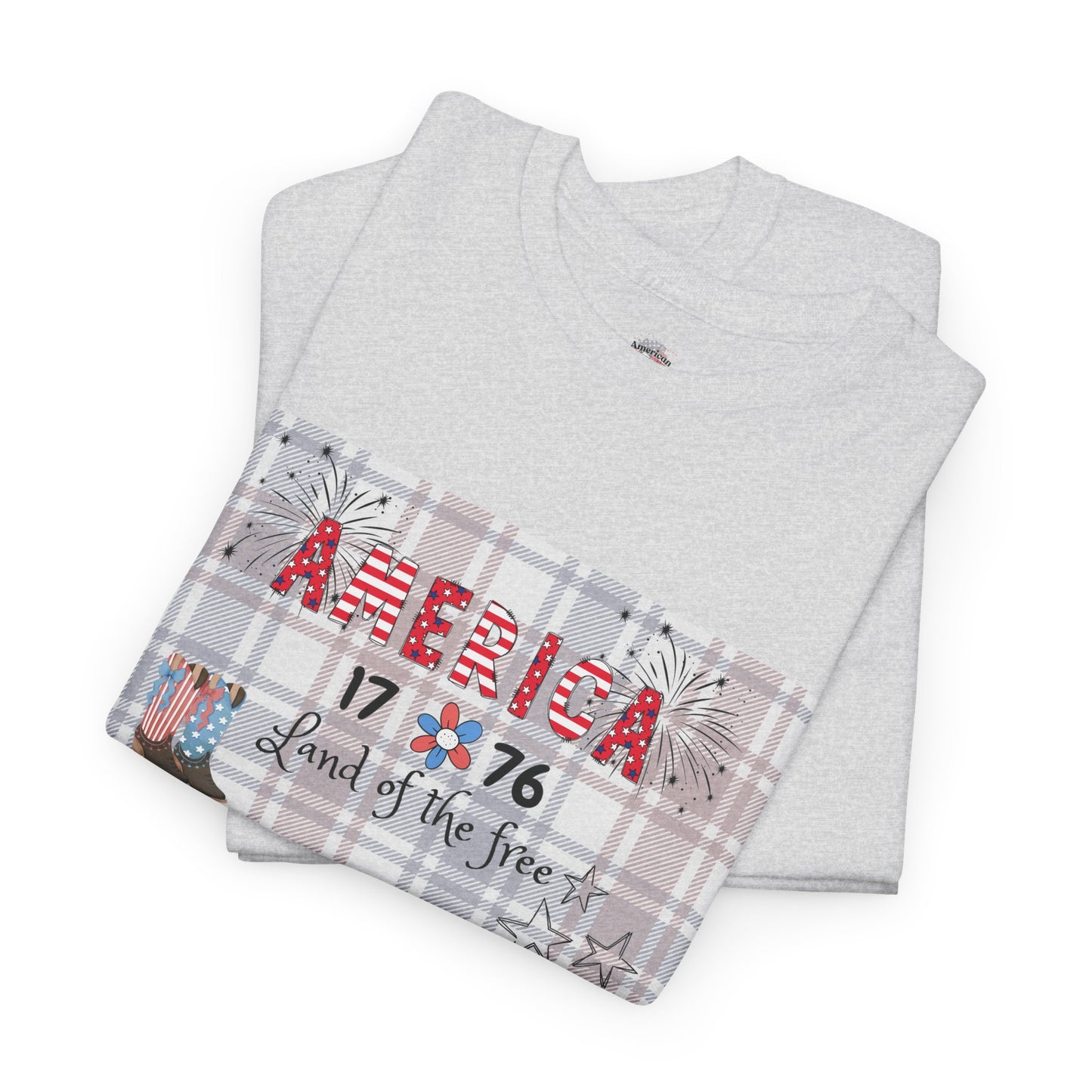 Patriotic Unisex Heavy Cotton Tee | America 1776 Land of the Free