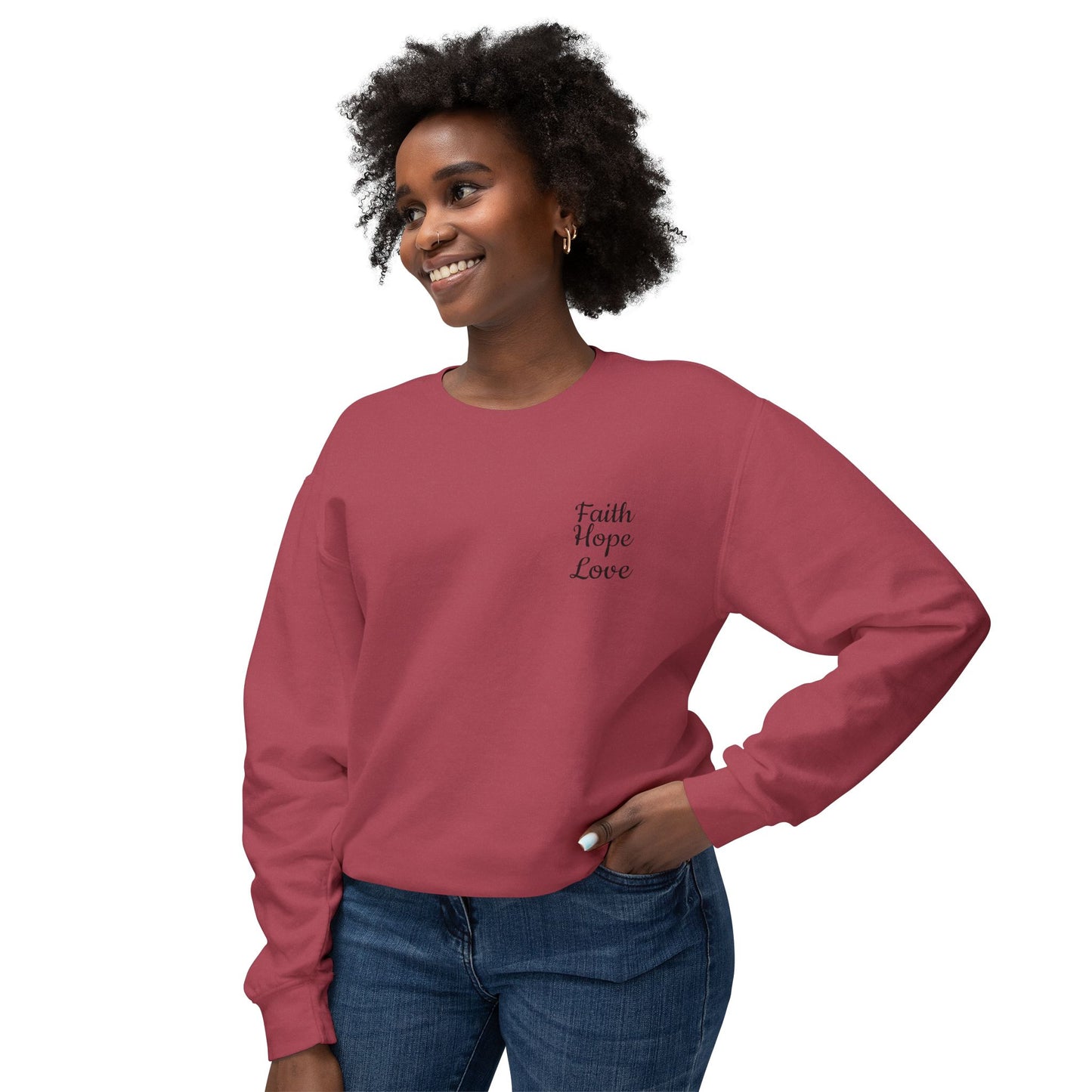 Faith, Hope, Love Unisex Lightweight Crewneck Sweatshirt