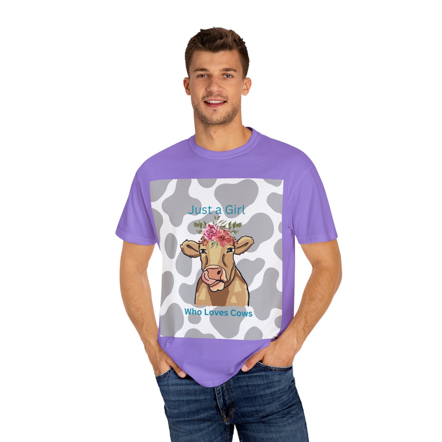 Just a Girl Who Loves Cows T-shirt - Fun and Whimsical Cotton Tee for Animal Lovers