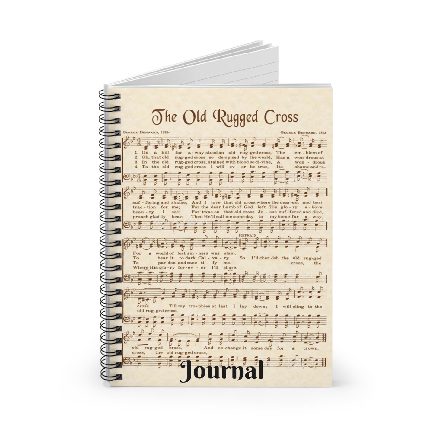 The Old Rugged Cross Spiral Notebook - Inspirational Christian Journal for Reflection and Note-taking