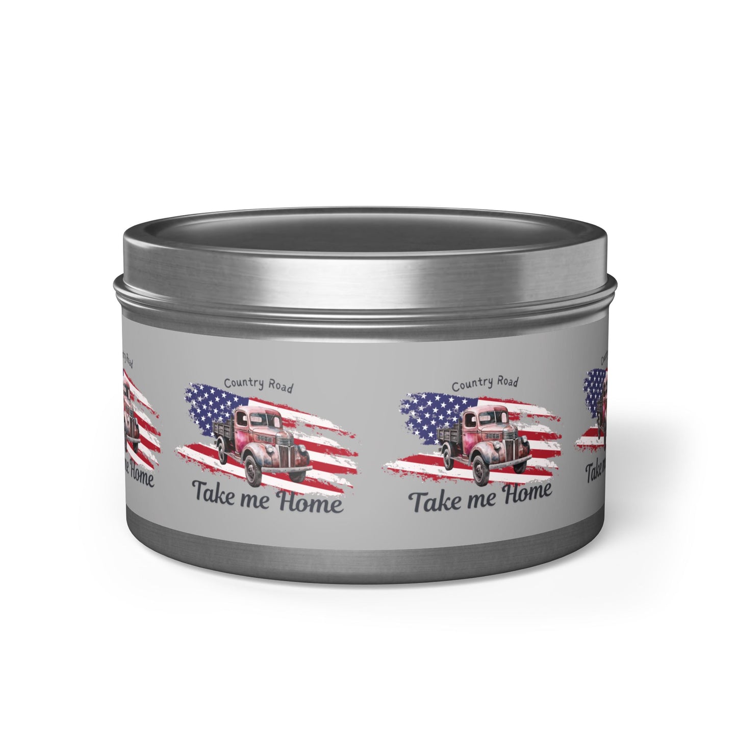 Rustic Tin Candle - 'Take Me Home' with Vintage Truck Design