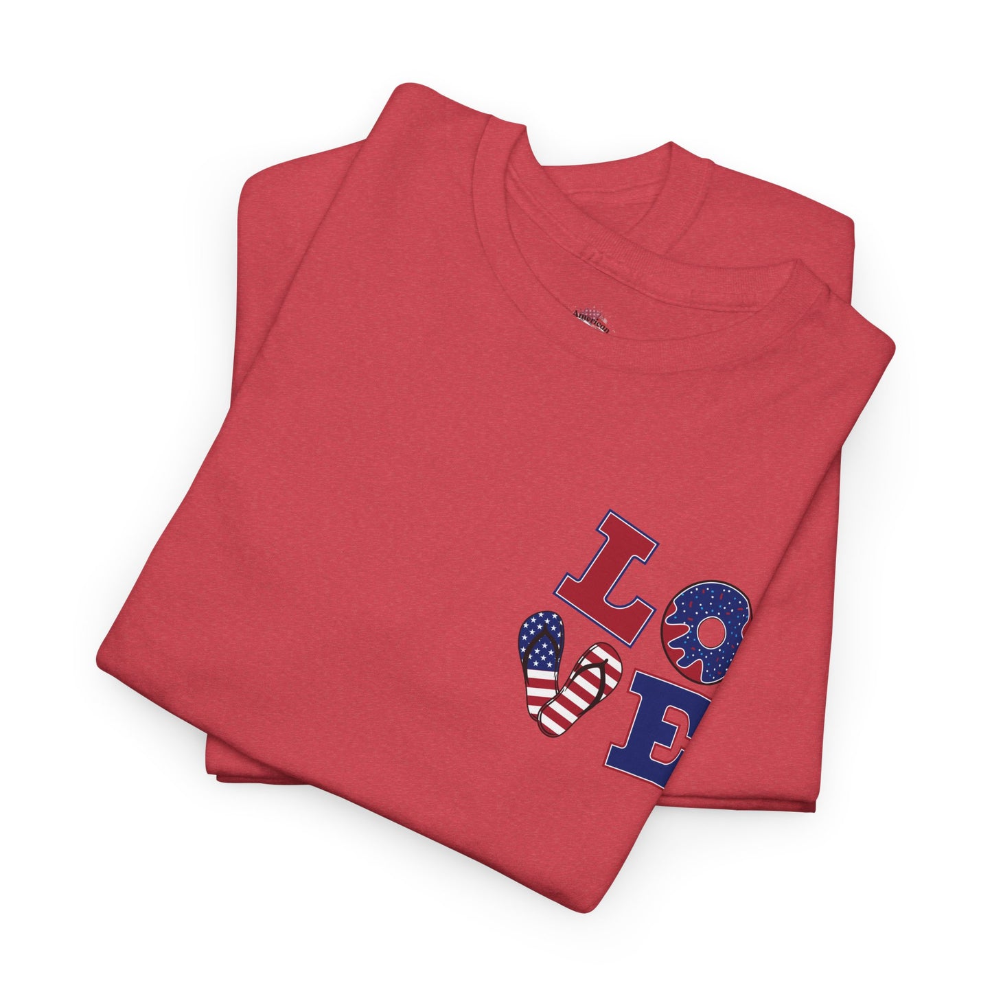 Patriotic Love Unisex Heavy Cotton Tee - God Bless the USA Design