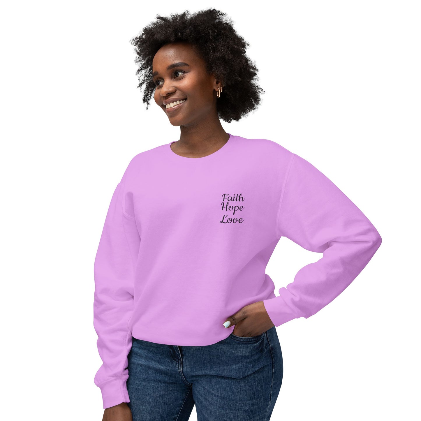 Faith, Hope, Love Unisex Lightweight Crewneck Sweatshirt