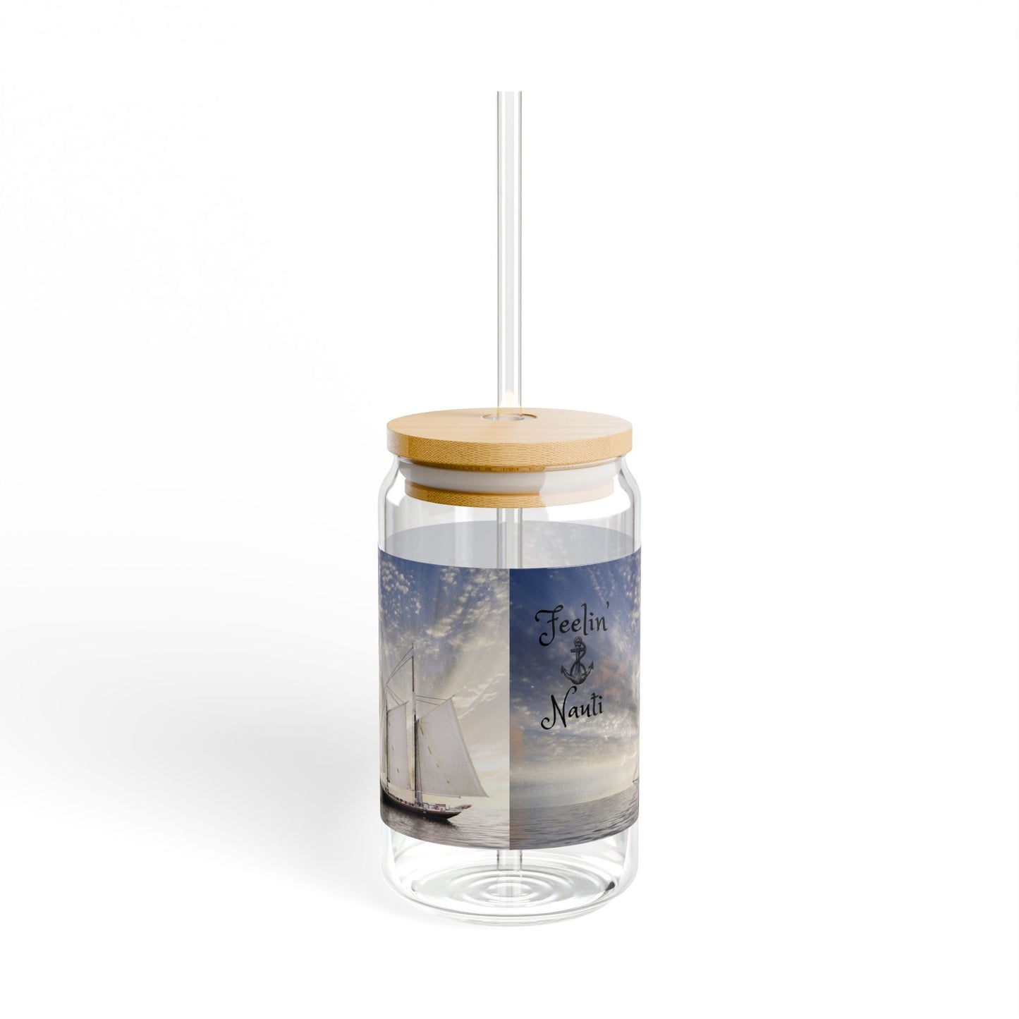 Nautical Sipper Glass, Eco-Friendly Drinking Jar, Coastal Decor, Perfect for Summer Parties, Beach Lovers Gift, Outdoor Adventures