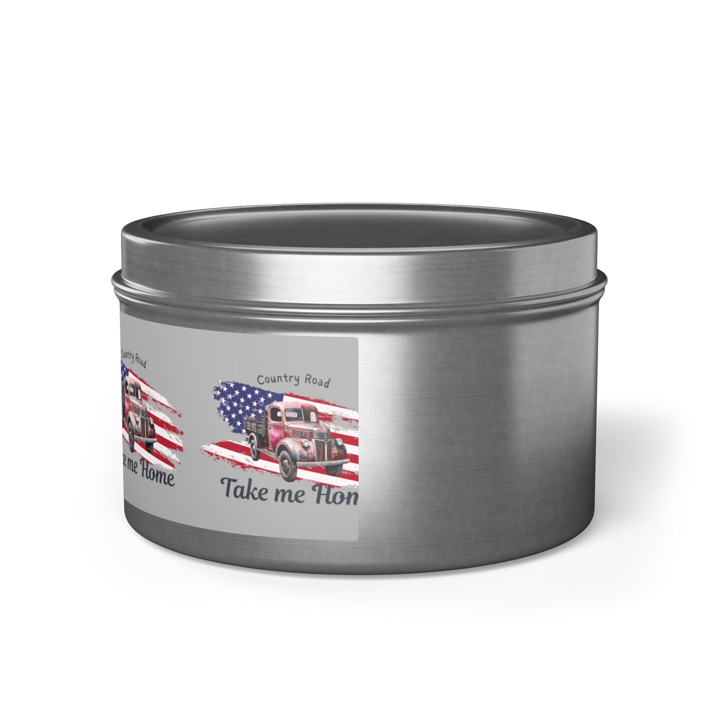 Rustic Tin Candle - 'Take Me Home' with Vintage Truck Design