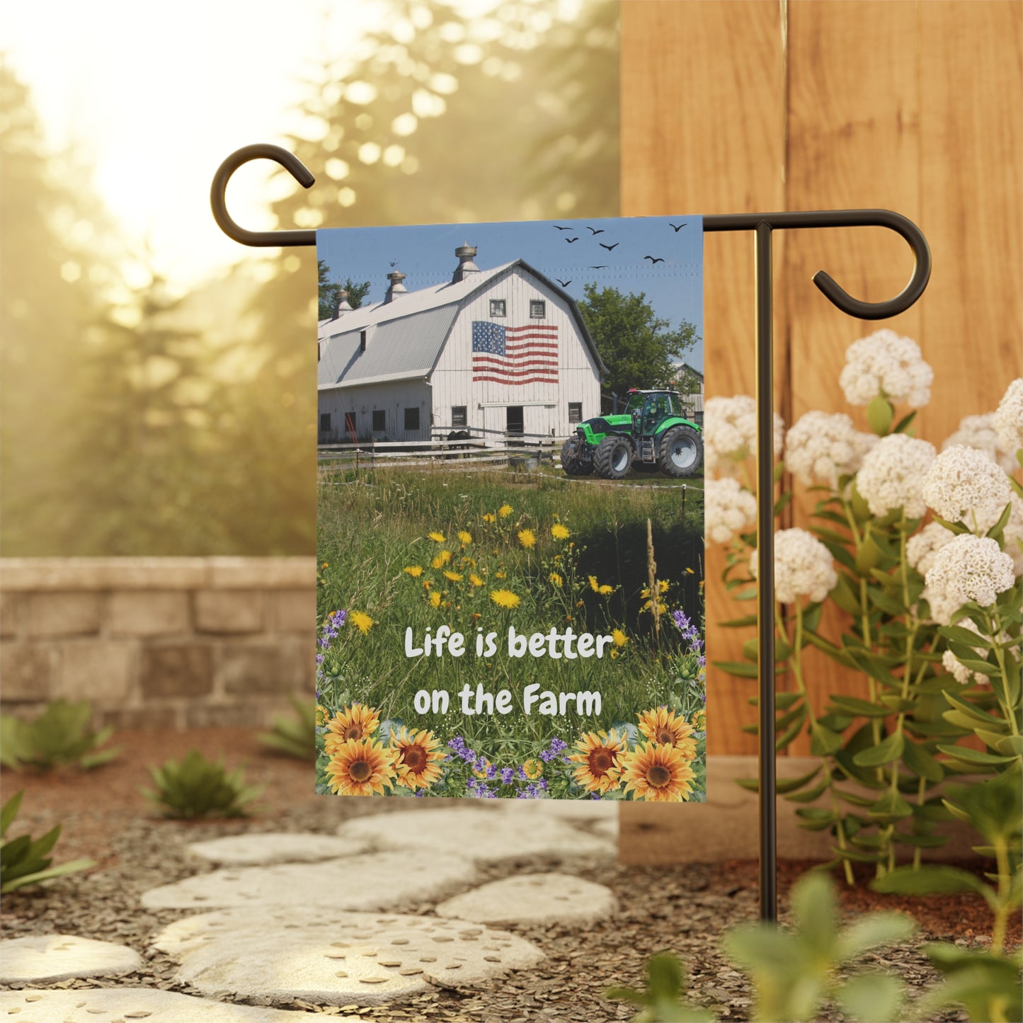 Farmhouse Garden Banner - Life is Better on the Farm, Outdoor Decor, Country Home, Farmhouse Style, Garden Flag, Harvest Decor