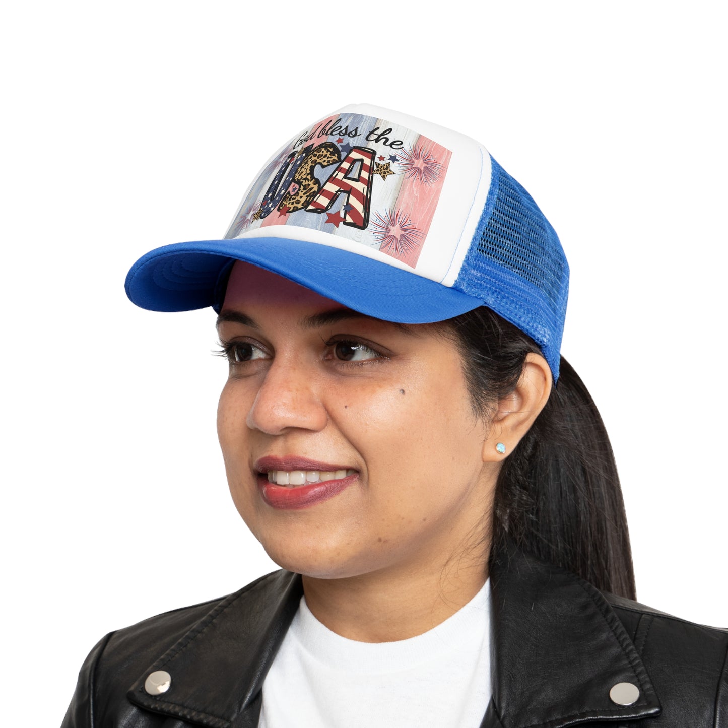 God Bless the USA Mesh Cap, Patriotic Hat, Americana Cap, 4th of July Accessory, Summer Festival Gear