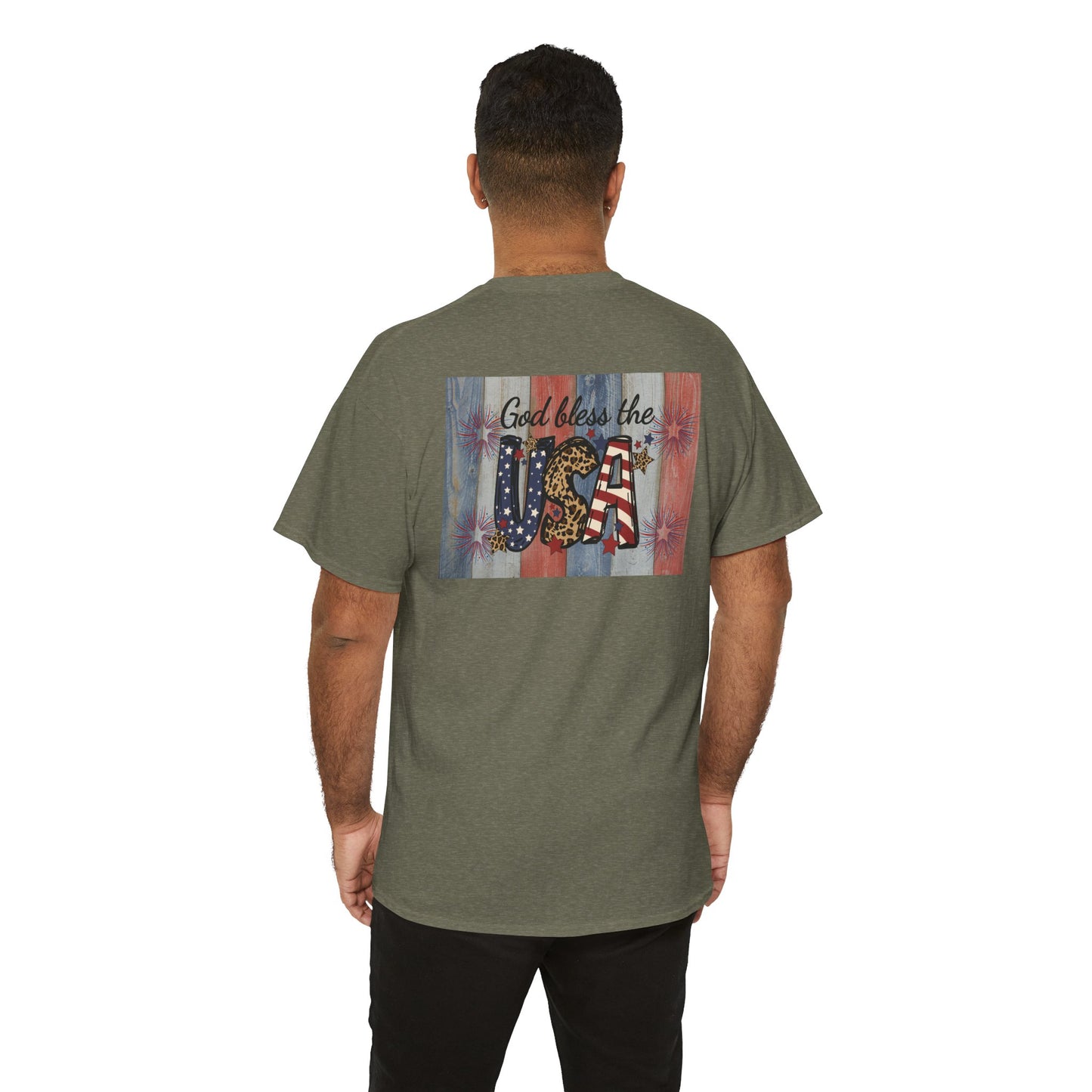 Patriotic Love Unisex Heavy Cotton Tee - God Bless the USA Design