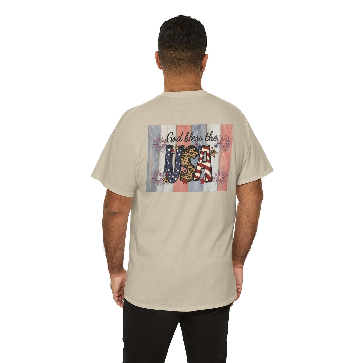 Patriotic Love Unisex Heavy Cotton Tee - God Bless the USA Design