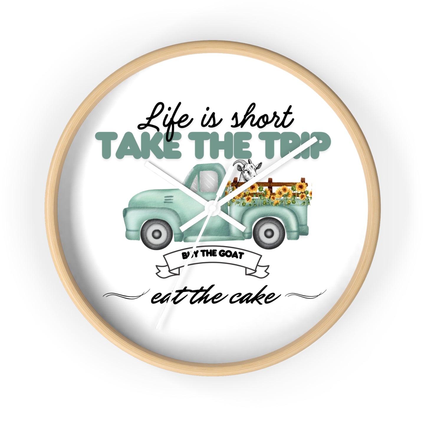Rustic Farmhouse Wall Clock - 'Life is Short, Take the Trip' Decor for Home