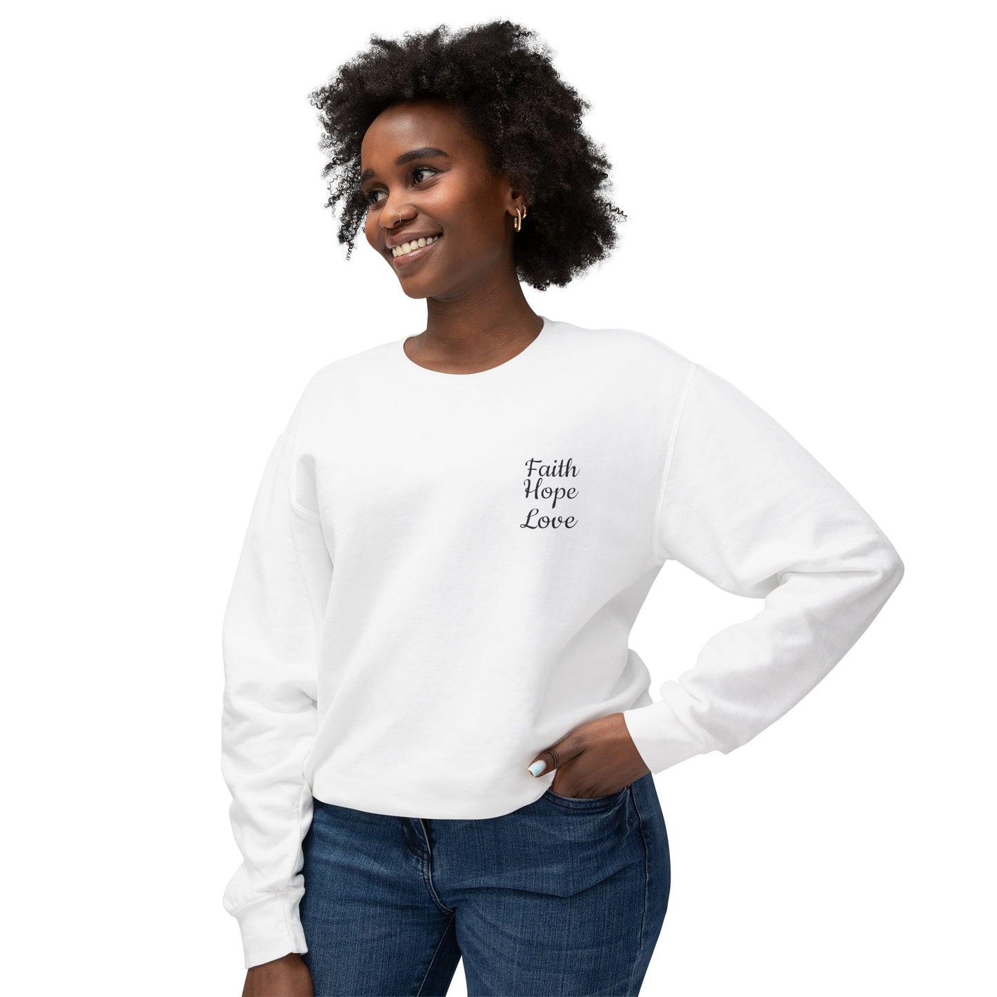 Faith, Hope, Love Unisex Lightweight Crewneck Sweatshirt