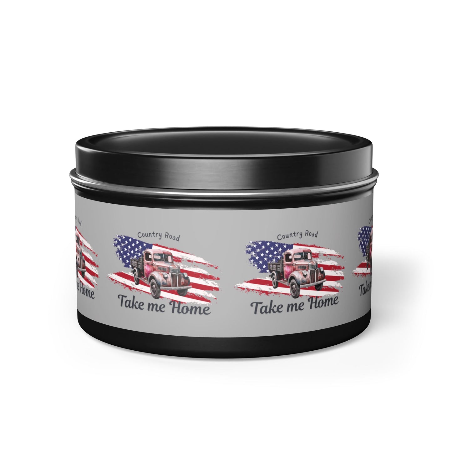 Rustic Tin Candle - 'Take Me Home' with Vintage Truck Design