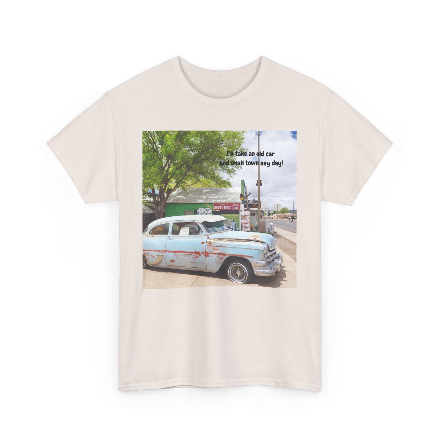 Rustic Vintage Car Tee - Retro Aesthetic Graphic T-Shirt for Casual Outings, Gifts, Travel, Summer Wardrobe, Road Trip Wear