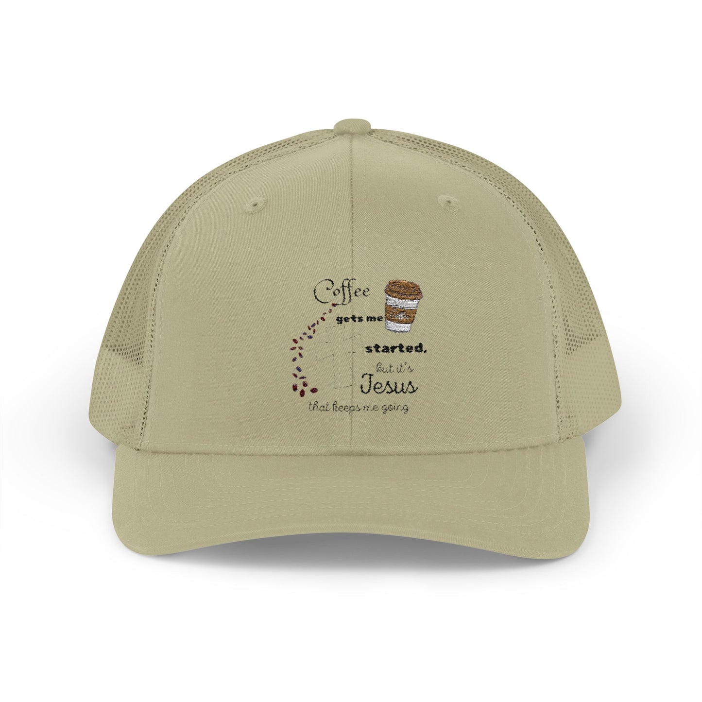 Coffee & Jesus Snapback Trucker Cap - Motivational Hat for Coffee Lovers