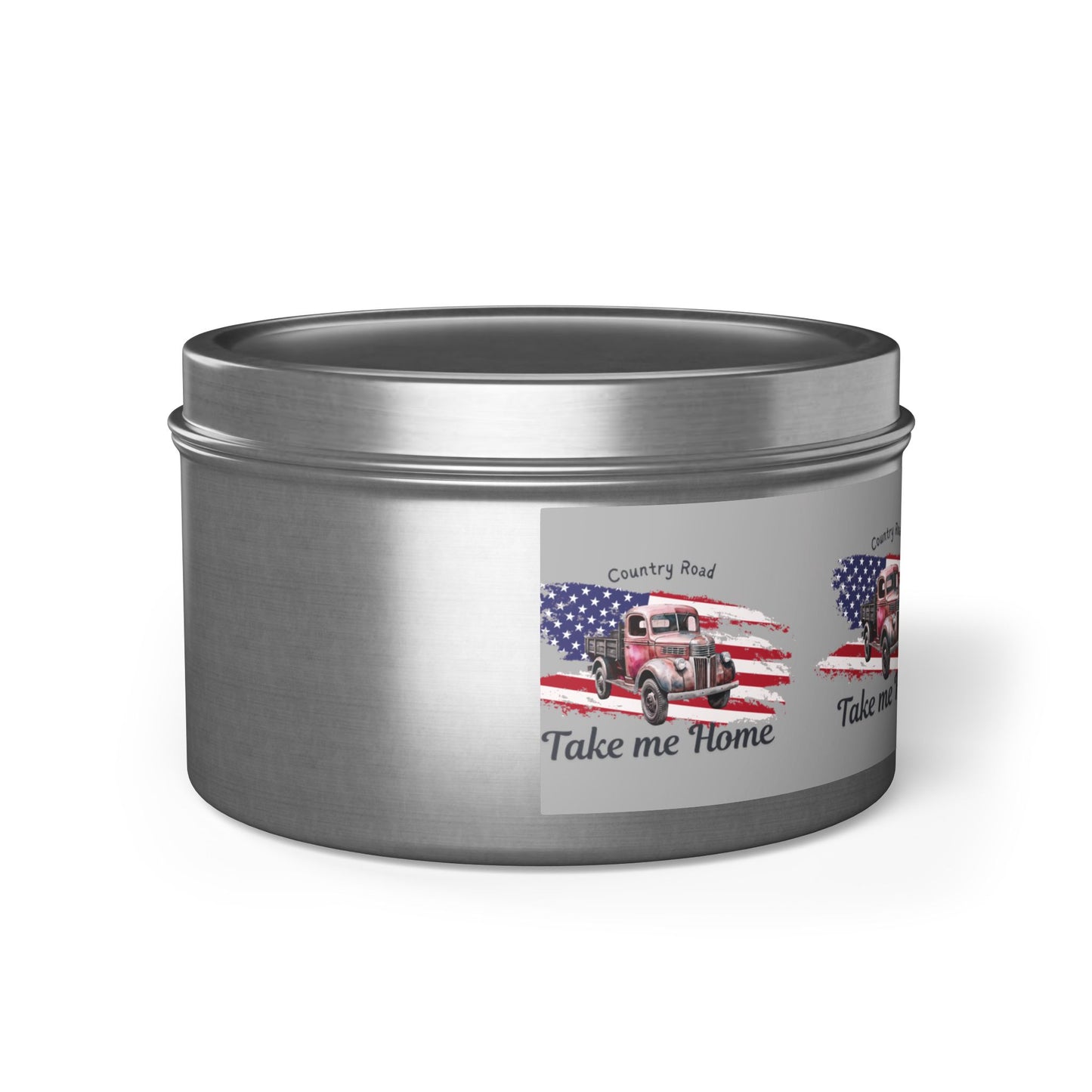Rustic Tin Candle - 'Take Me Home' with Vintage Truck Design