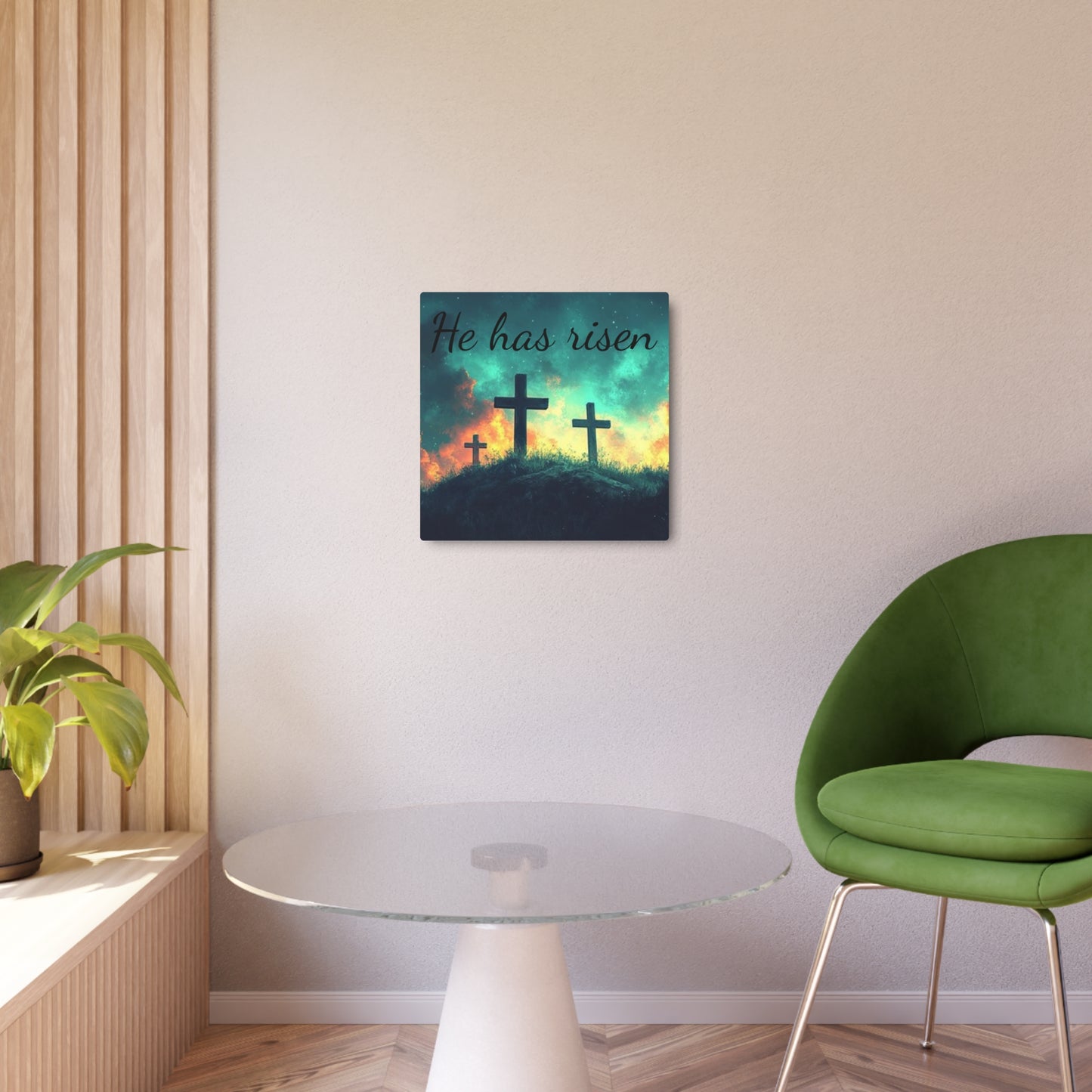 Inspirational Metal Art Sign with Cross Design