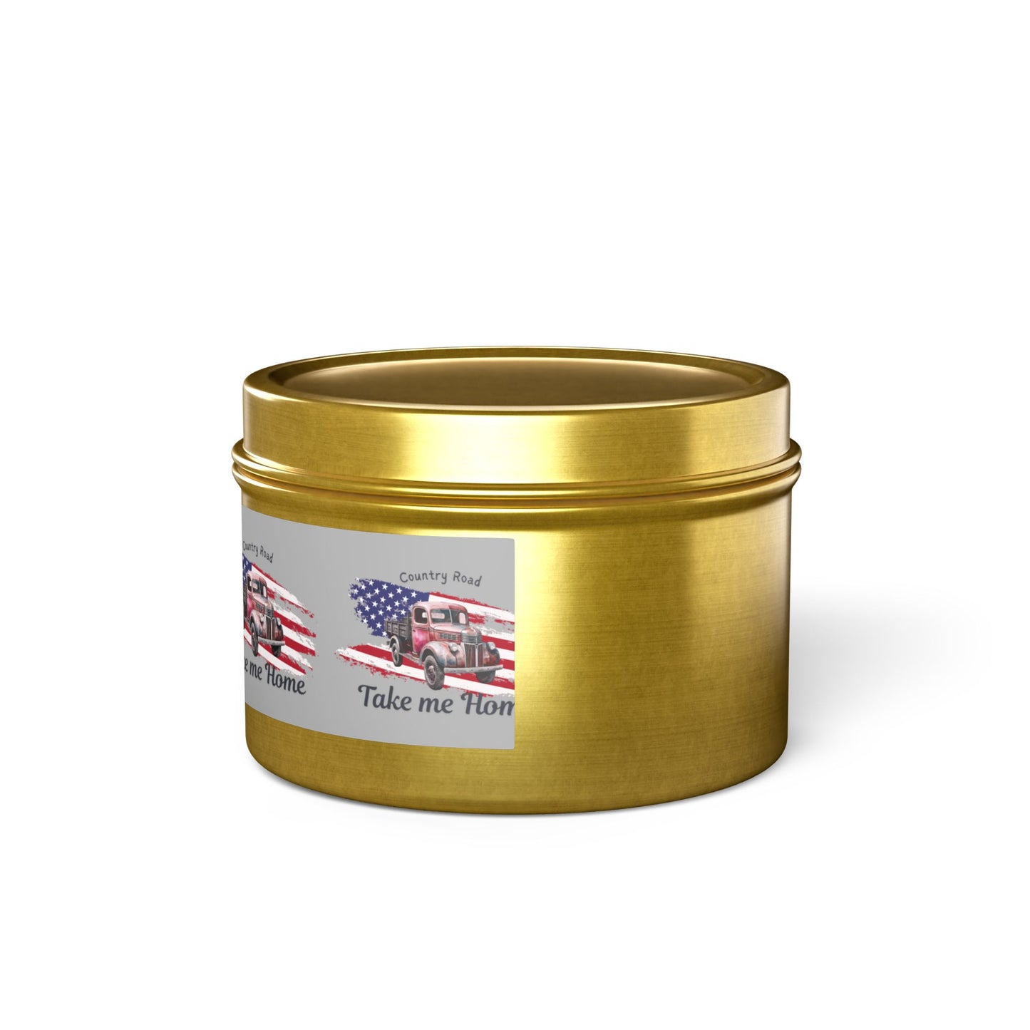 Rustic Tin Candle - 'Take Me Home' with Vintage Truck Design