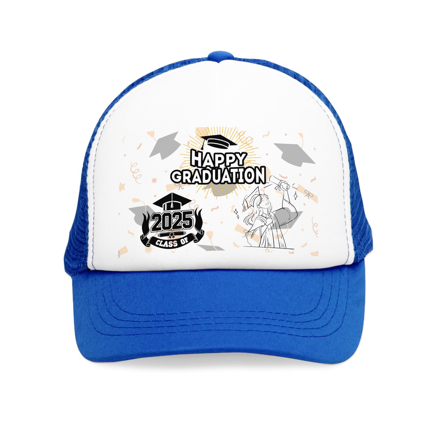 Happy Graduation Mesh Cap | 2025 Class of Trucker Hat | Perfect for Graduates