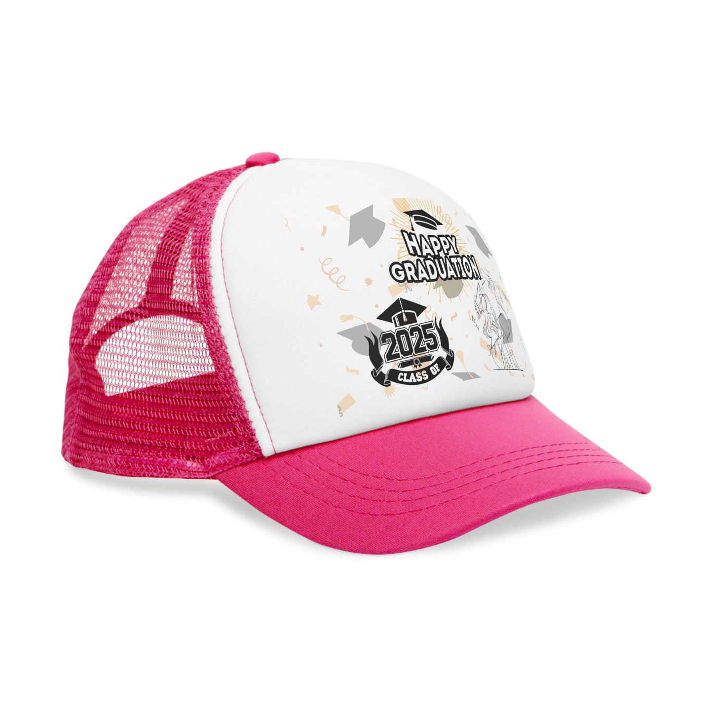 Happy Graduation Mesh Cap | 2025 Class of Trucker Hat | Perfect for Graduates