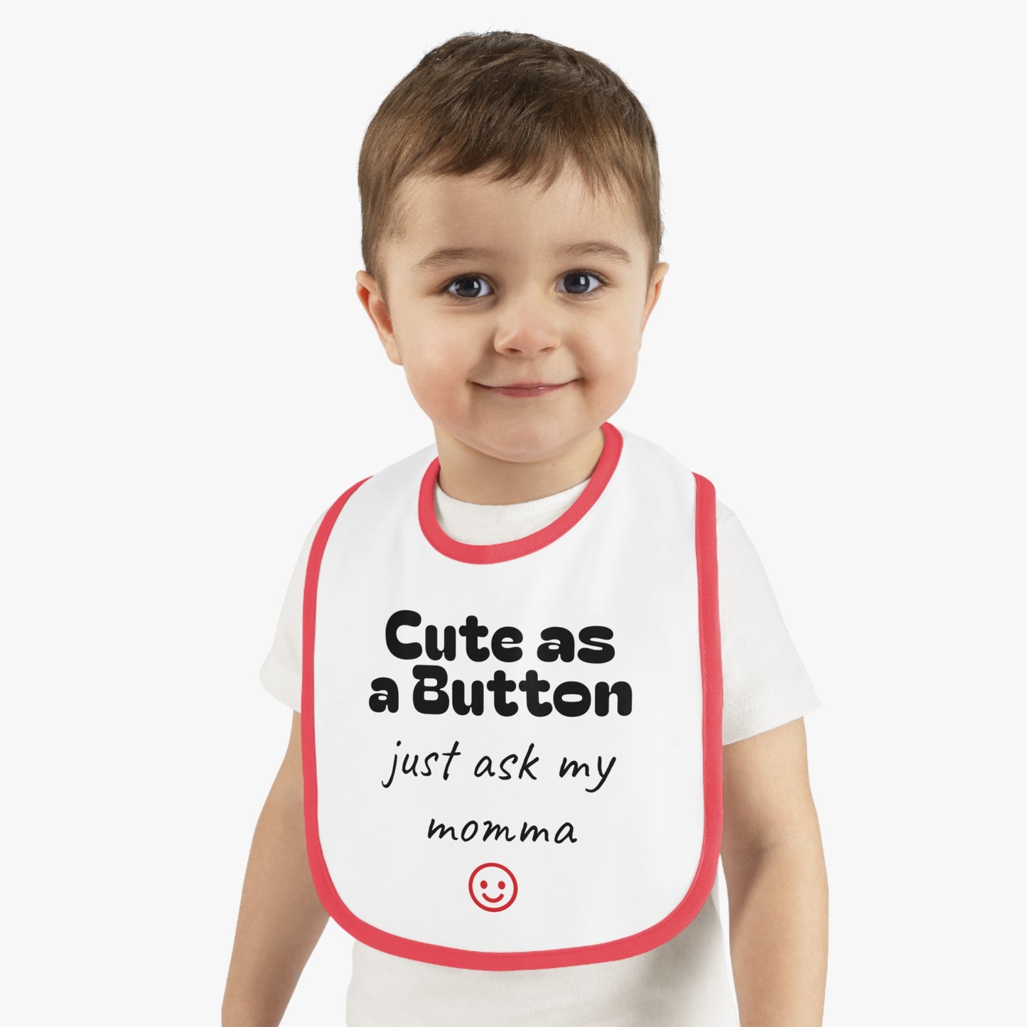 Cute as a Button Baby Bib - Stylish Jersey Bib for Messy Eaters
