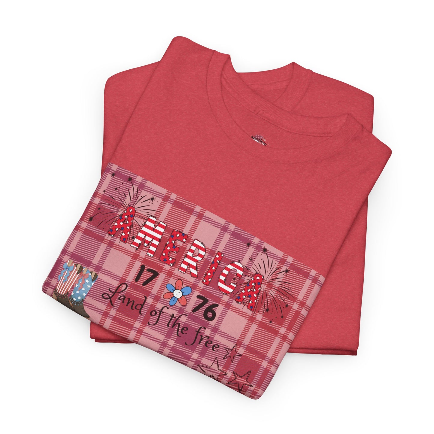 Patriotic Unisex Heavy Cotton Tee | America 1776 Land of the Free