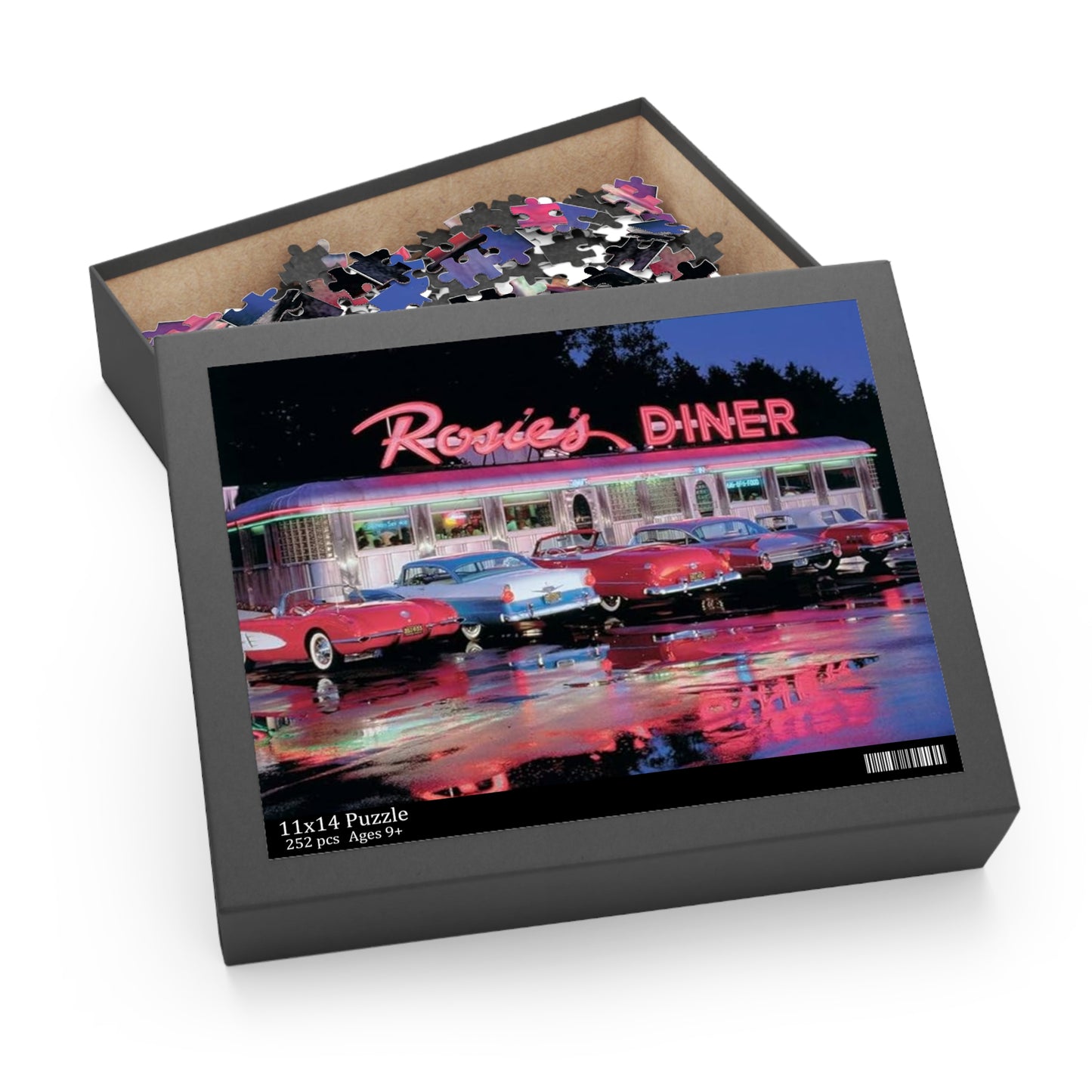 Rosie's Diner Vintage Puzzle - 120, 252, 500-Piece Options - Nostalgic Retro Scene for Family Fun and Relaxation