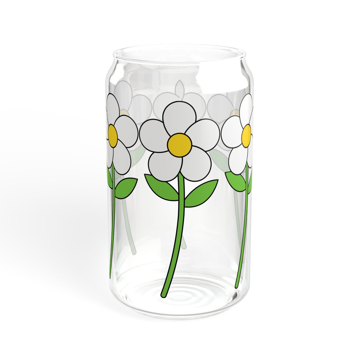 Floral Sipper Glass - 16oz Eco-Friendly Drinkware with Bamboo Lid