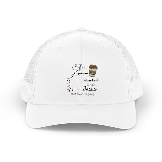 Coffee & Jesus Snapback Trucker Cap - Motivational Hat for Coffee Lovers