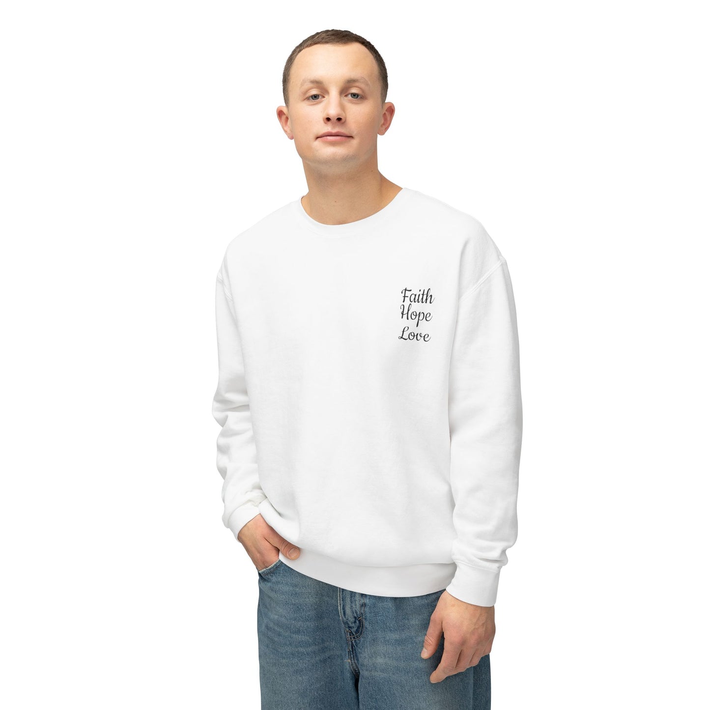 Faith, Hope, Love Unisex Lightweight Crewneck Sweatshirt