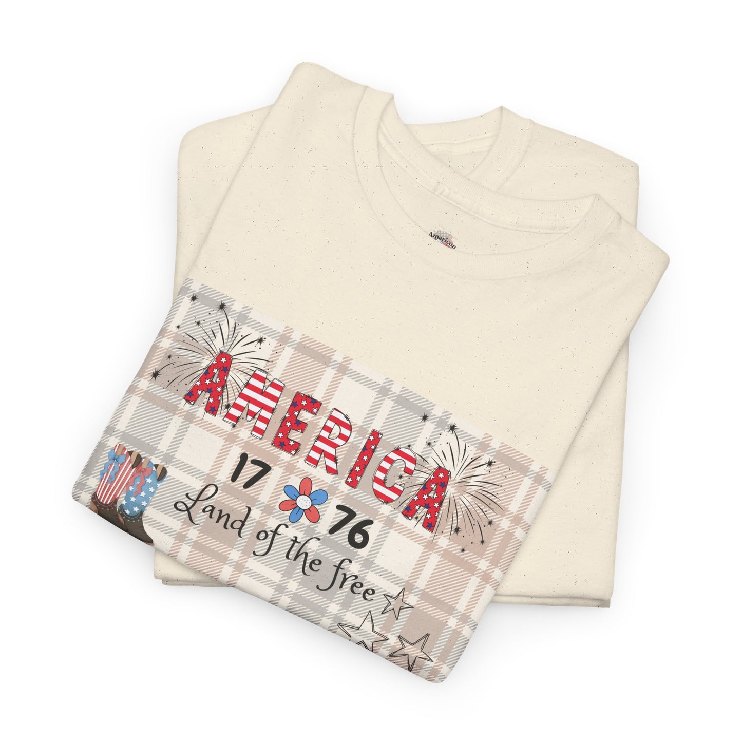 Patriotic Unisex Heavy Cotton Tee | America 1776 Land of the Free