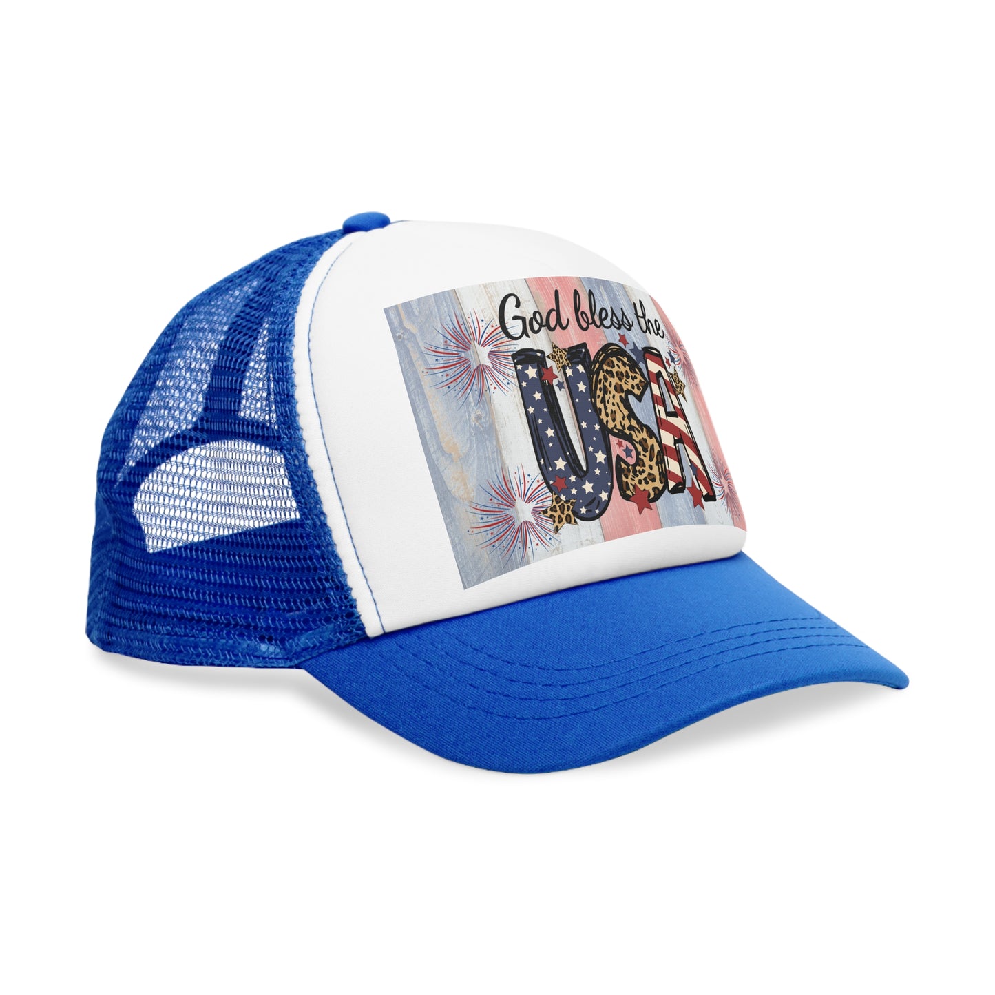 God Bless the USA Mesh Cap, Patriotic Hat, Americana Cap, 4th of July Accessory, Summer Festival Gear