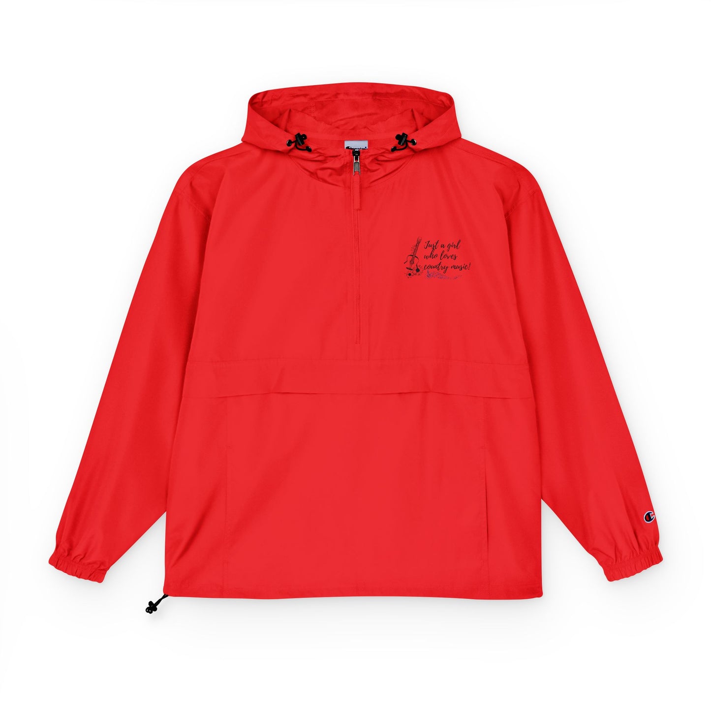 Unisex Packable Anorak Jacket - Lightweight Orange Rain Gear with Inspirational Quote