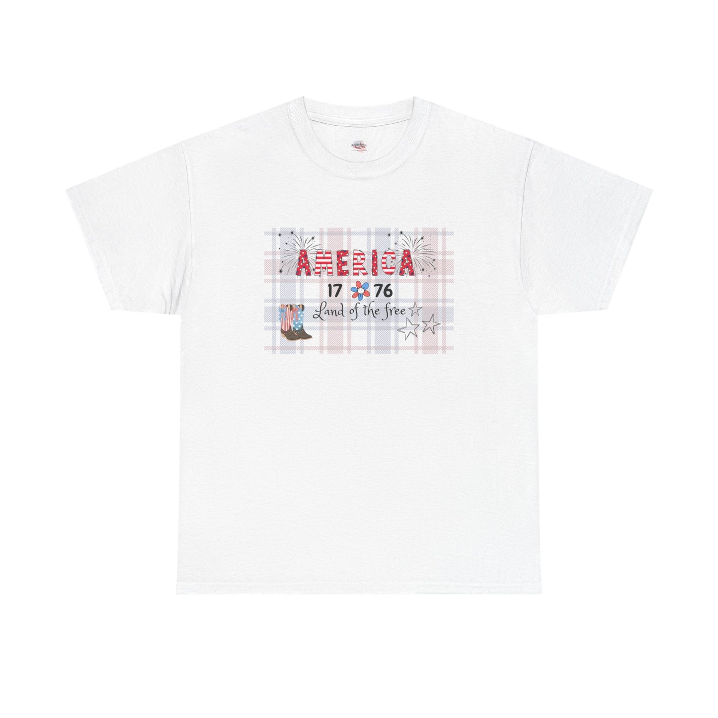 Patriotic Unisex Heavy Cotton Tee | America 1776 Land of the Free
