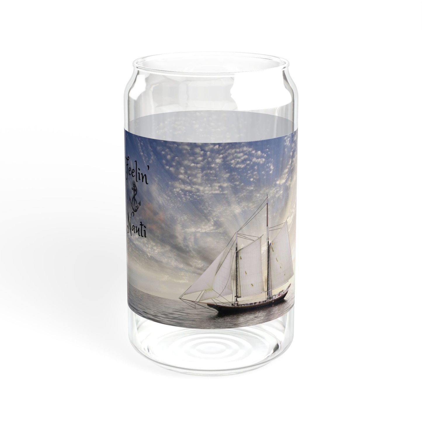 Nautical Sipper Glass, Eco-Friendly Drinking Jar, Coastal Decor, Perfect for Summer Parties, Beach Lovers Gift, Outdoor Adventures