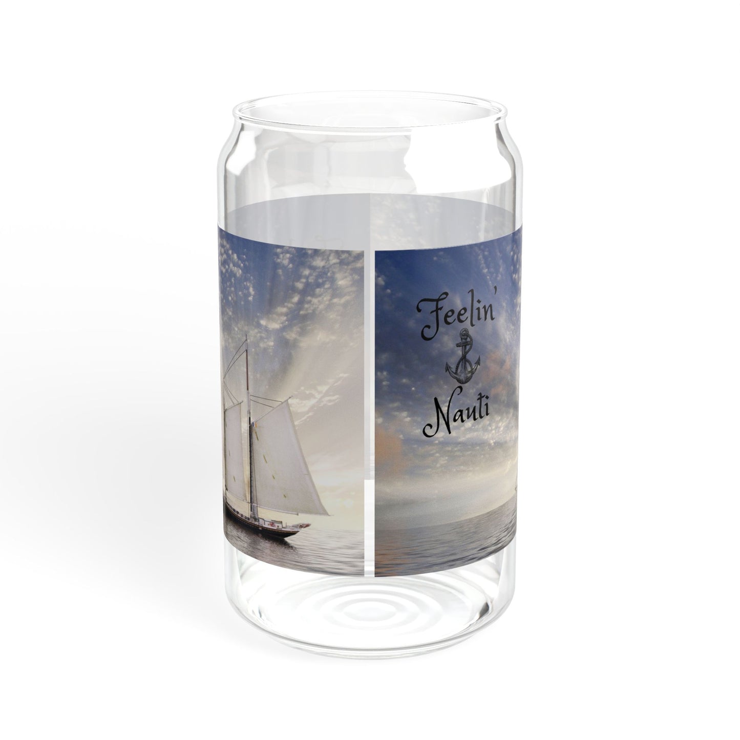 Nautical Sipper Glass, Eco-Friendly Drinking Jar, Coastal Decor, Perfect for Summer Parties, Beach Lovers Gift, Outdoor Adventures