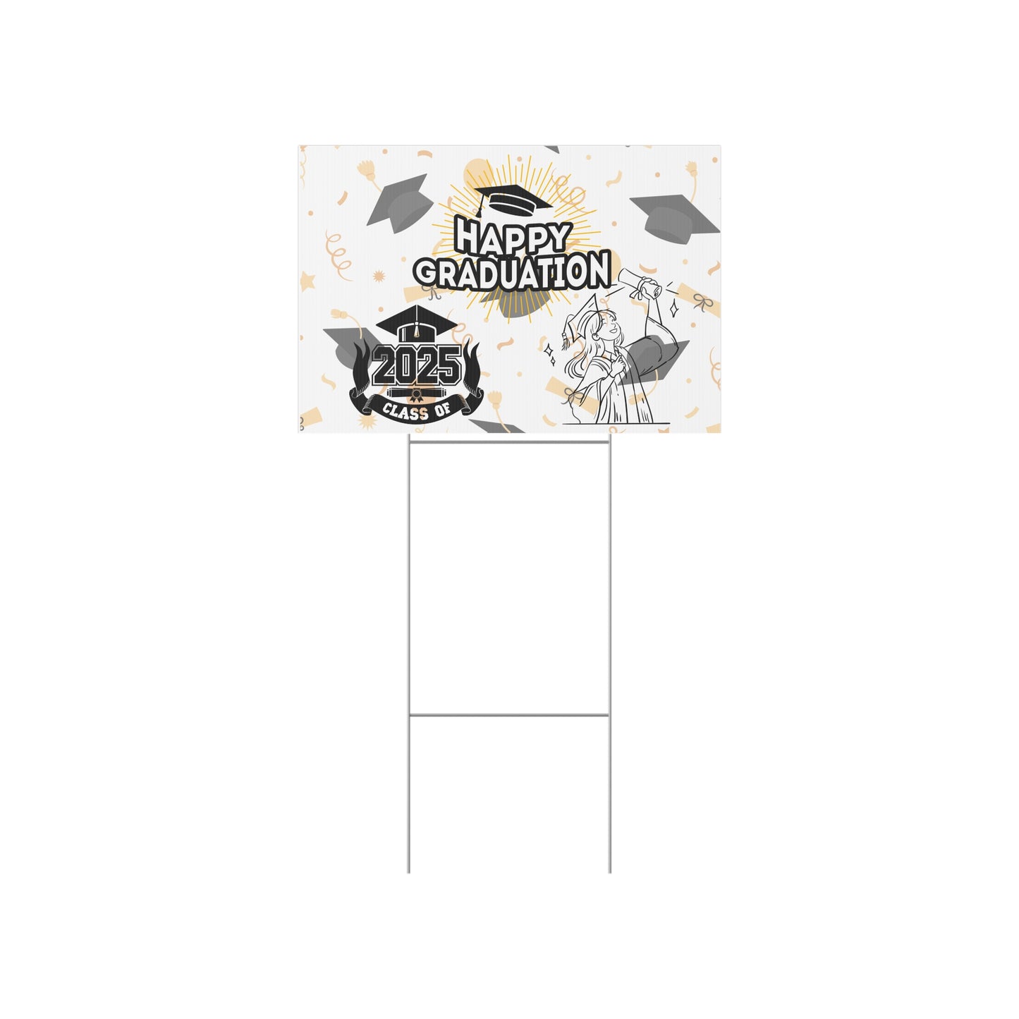 Graduation Lawn Sign - Happy Graduation 2025 Celebration Decor