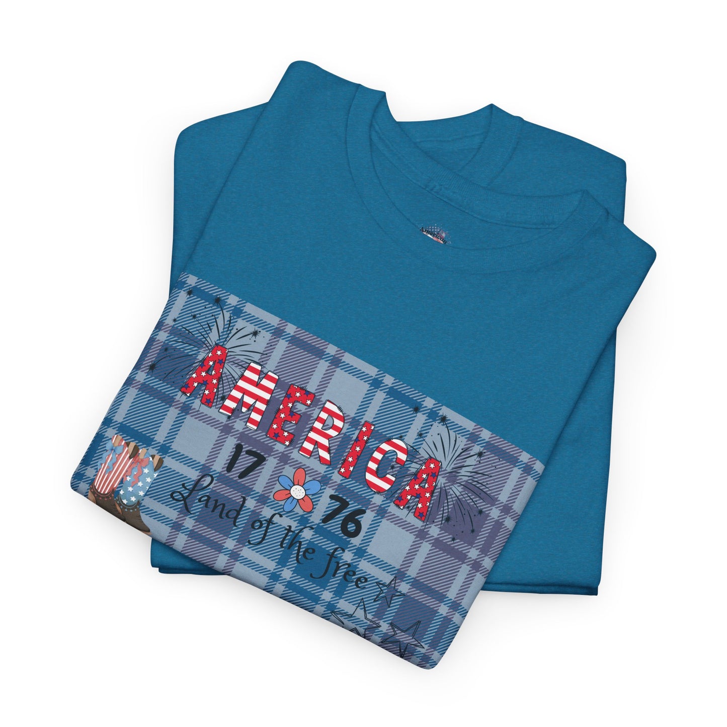 Patriotic Unisex Heavy Cotton Tee | America 1776 Land of the Free