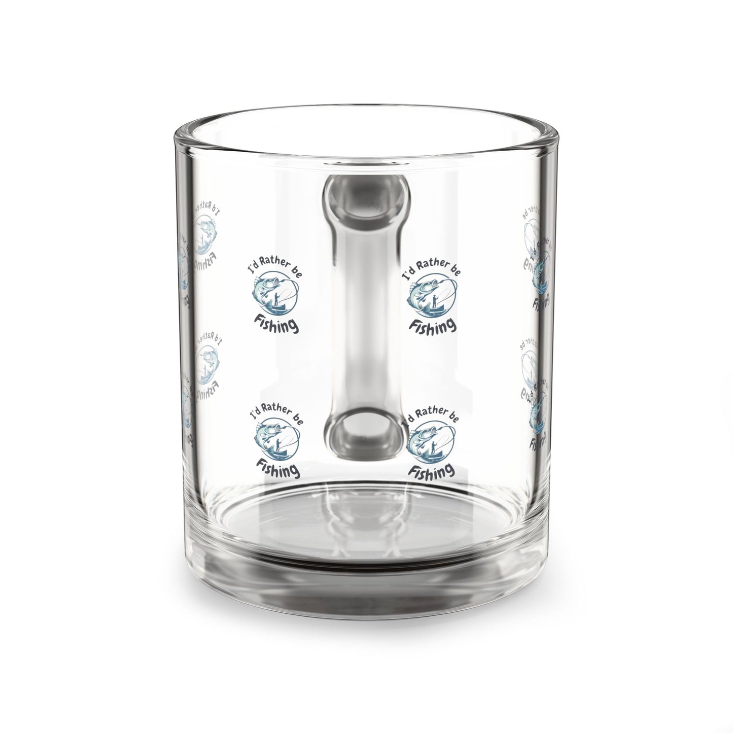 Fishing-Themed Glass Mug - 10oz, Perfect for Outdoor Enthusiasts