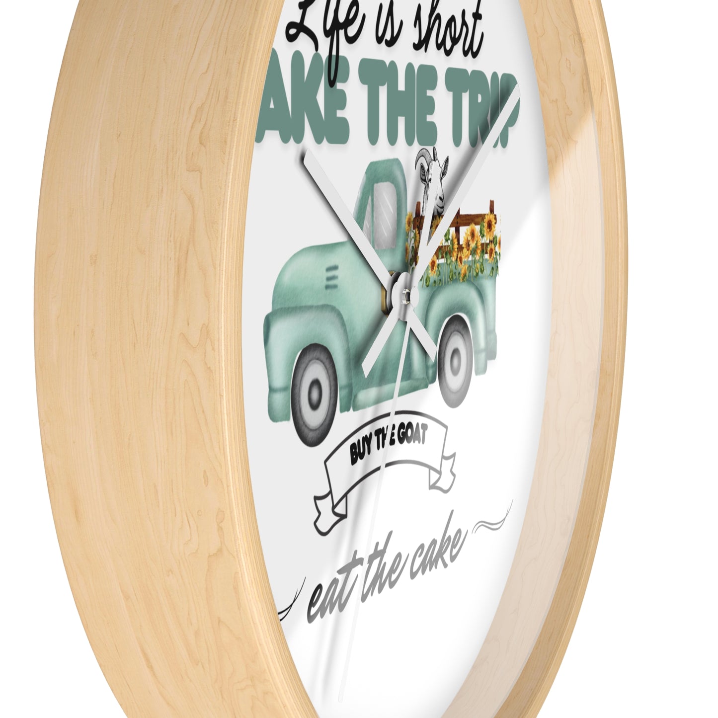 Rustic Farmhouse Wall Clock - 'Life is Short, Take the Trip' Decor for Home