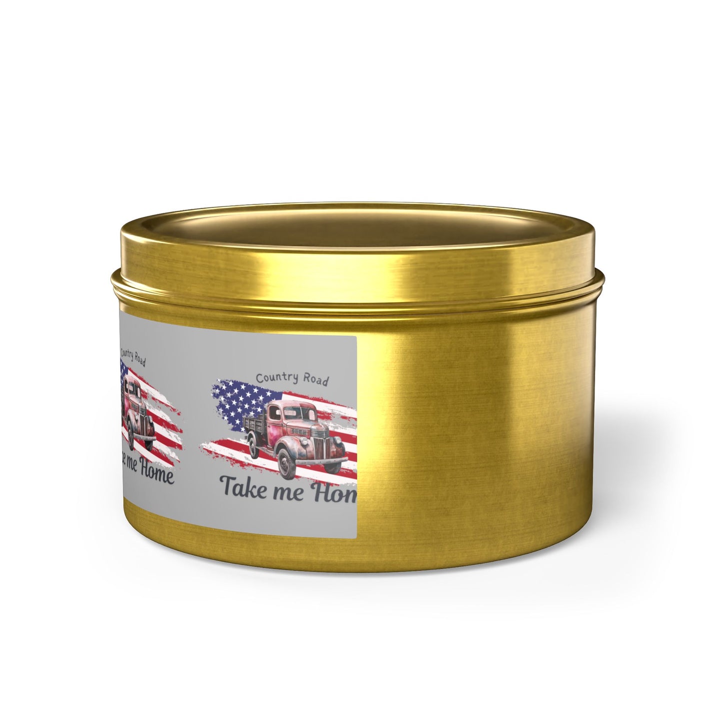 Rustic Tin Candle - 'Take Me Home' with Vintage Truck Design