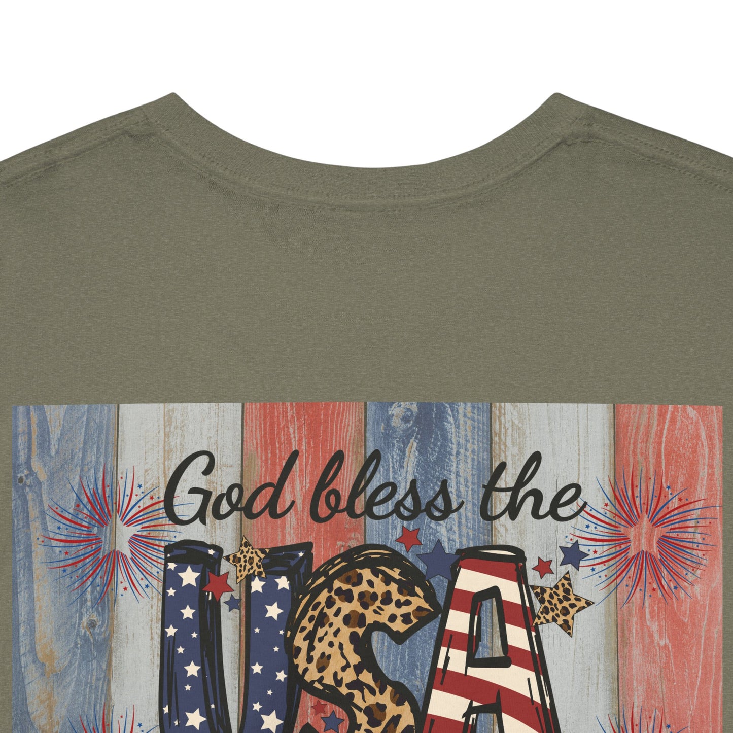Patriotic Love Unisex Heavy Cotton Tee - God Bless the USA Design