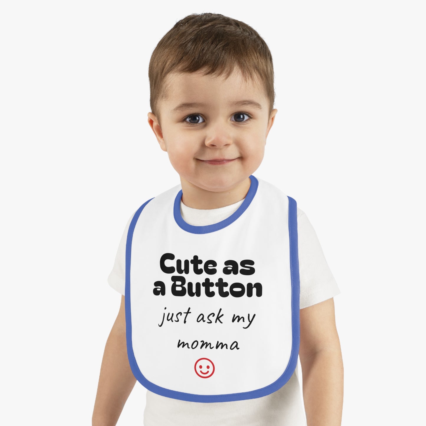 Cute as a Button Baby Bib - Stylish Jersey Bib for Messy Eaters