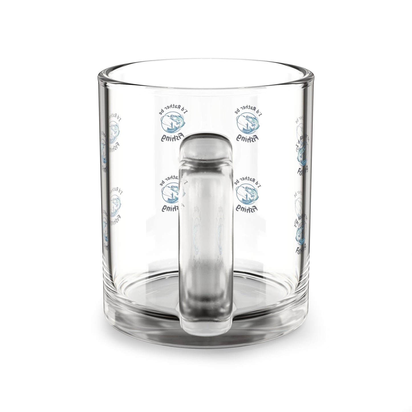 Fishing-Themed Glass Mug - 10oz, Perfect for Outdoor Enthusiasts
