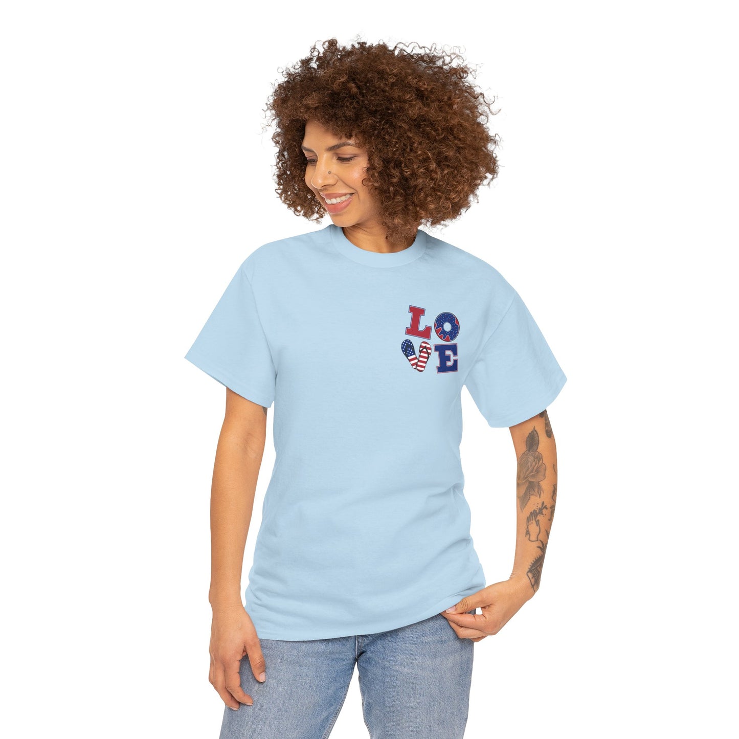 Patriotic Love Unisex Heavy Cotton Tee - God Bless the USA Design